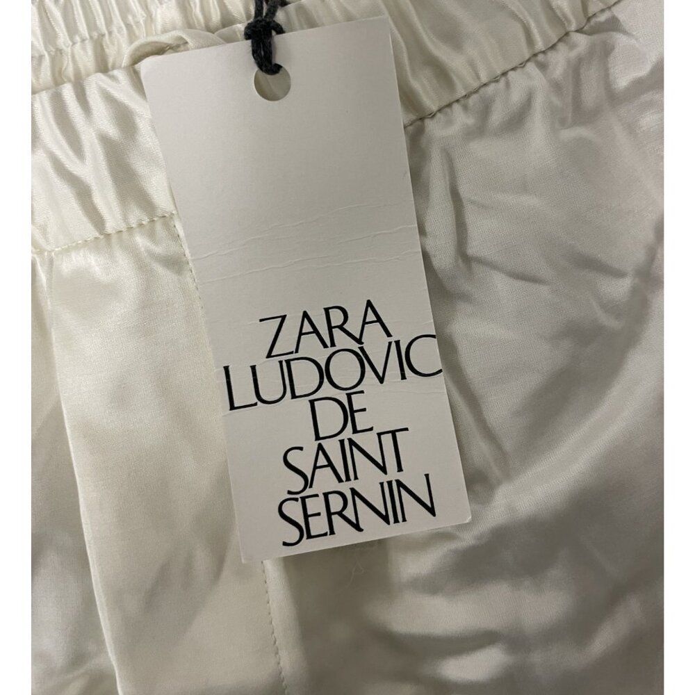 Zara Ludovic De Saint Sernin Womens Pants L White Satin Trousers 9118/604 NWT - Picture 5 of 14